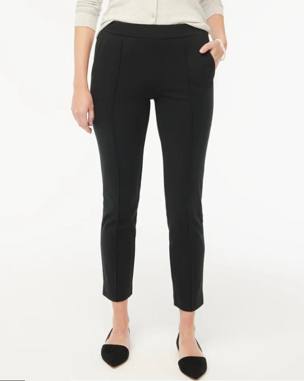 J. Crew Pull On High Waisted Pintuck Sweatpants Black Women's Size Large NWT